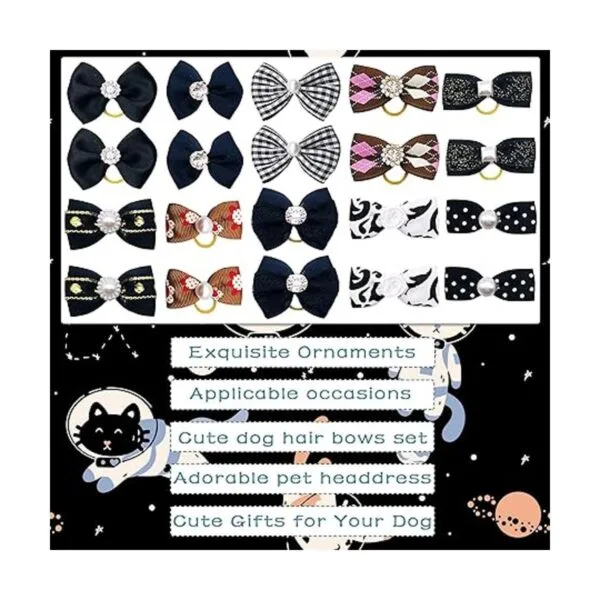 JpGdn 30 unidades15 pares de lazos para el pelo de perro_3