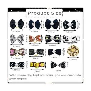 JpGdn 30 unidades15 pares de lazos para el pelo de perro_2