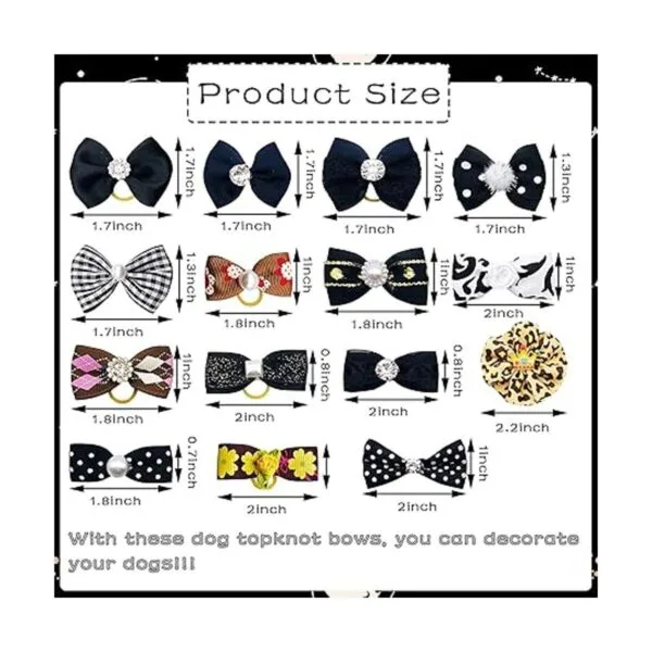 JpGdn 30 unidades15 pares de lazos para el pelo de perro_2