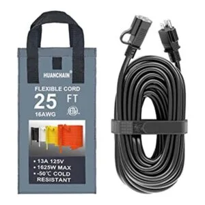 Cable de extensión negro para interiores y exteriores de_1