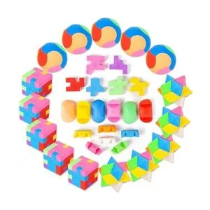 PROLOSO 15 piezas rompecabezas cubo lápiz borradores niños_3