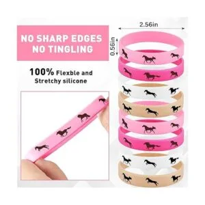 48 unidades de pulseras de goma para fiestas de caballo_2