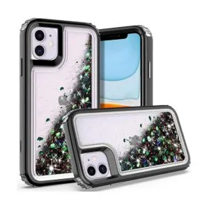 WZOKA Funda para iPhone 11 funda con purpurina líquida de_1