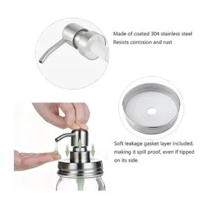 Gawon Paquete de 2 dispensadores de jabón líquido Mason_3