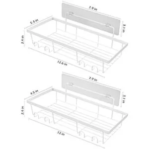 Durmmur Paquete de 2 organizadores adhesivos de ducha_5