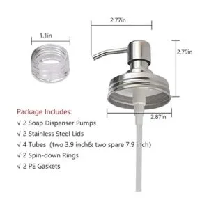 Gawon Paquete de 2 dispensadores de jabón líquido Mason_2