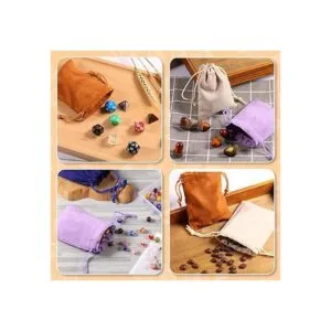 16 piezas mini bolsas de dados de terciopelo con cordón de_3