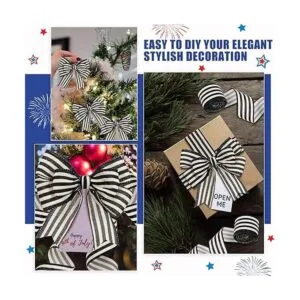 2 rollos de 20 yardas de rayas blancas y negras con borde_6