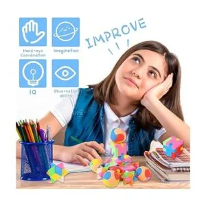 PROLOSO 15 piezas rompecabezas cubo lápiz borradores niños_6