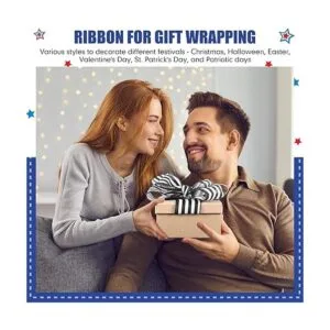 2 rollos de 20 yardas de rayas blancas y negras con borde_5