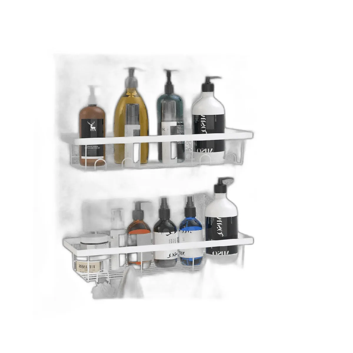 Durmmur Paquete de 2 organizadores adhesivos de ducha_1
