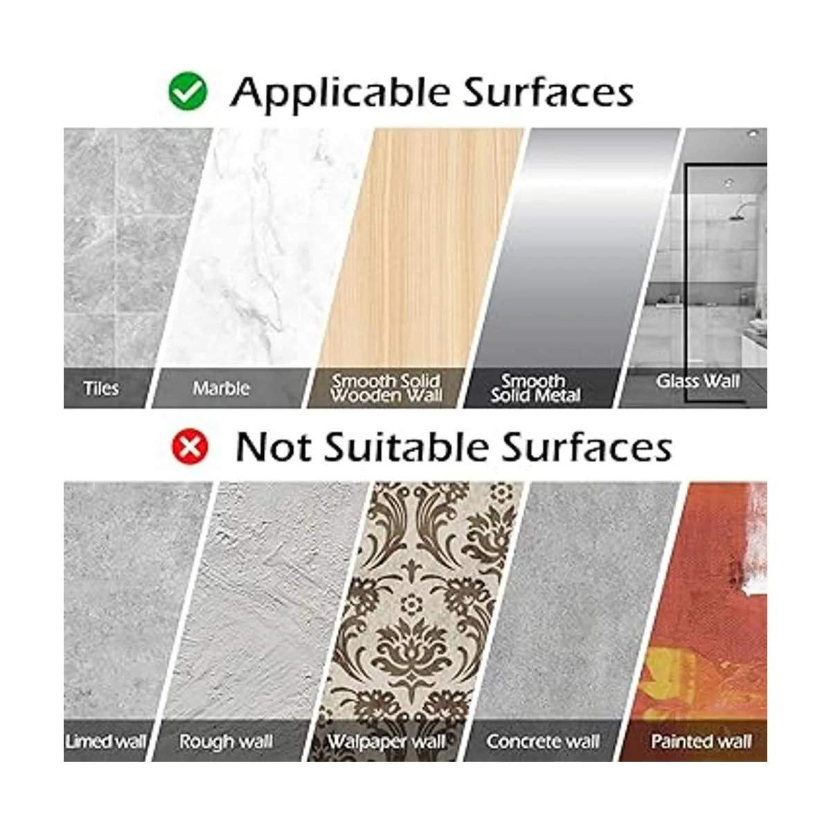 Durmmur Paquete de 2 organizadores adhesivos de ducha_4