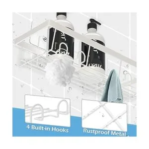 Durmmur Paquete de 2 organizadores adhesivos de ducha_2