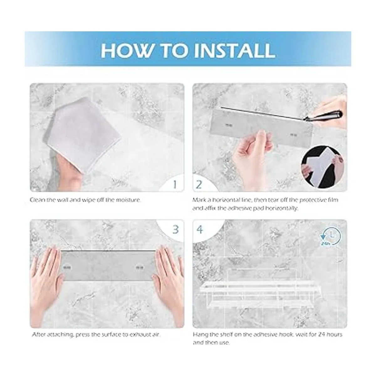 Durmmur Paquete de 2 organizadores adhesivos de ducha_6