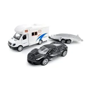 Toy Camper Remolque de remolque superdeportivo negro_4
