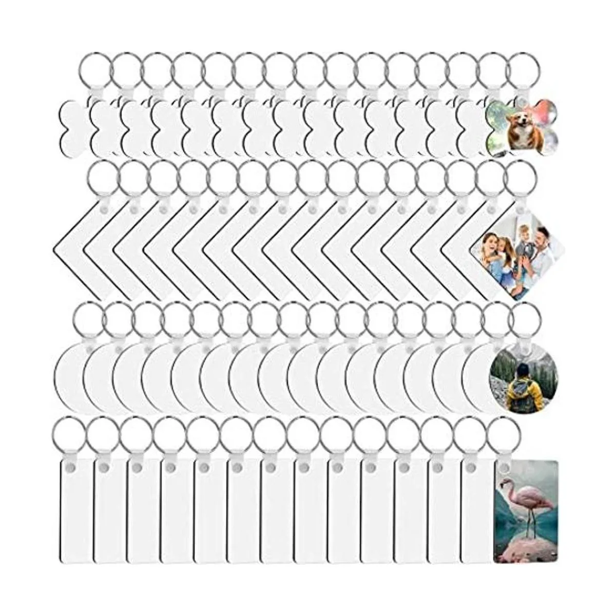 120 llaveros de sublimación en blanco a granel llavero en_1