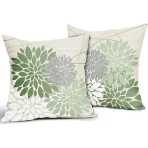 Juego de 2 fundas de almohada de dalia verde salvia de 18_2