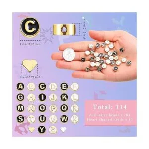 114 cuentas de aleación esmaltada del alfabeto de 0.31_2