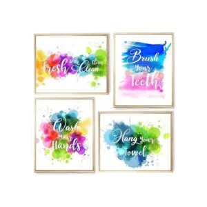 Acuarela decoración de baño impresiones artísticas de_3