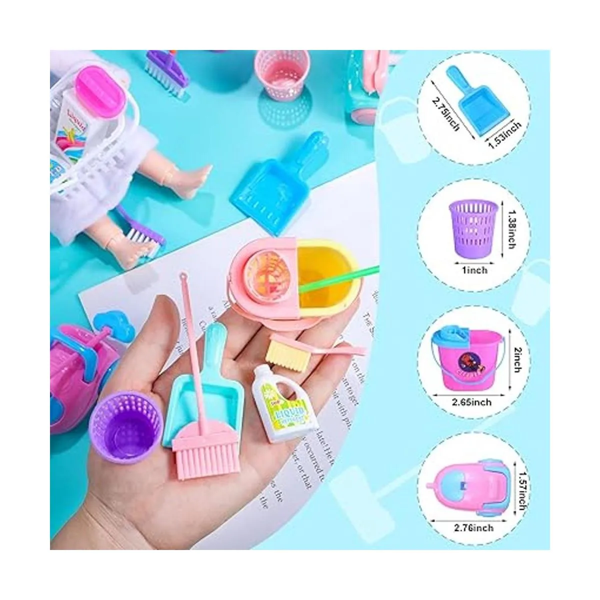 22 piezas de muñeca de cubo en miniatura suministros de_3