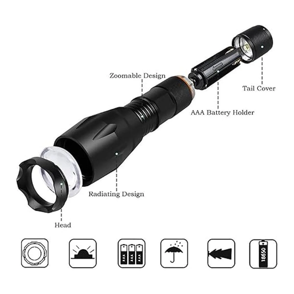 Linterna LED roja de un modo de 350 yardas de luz roja_3