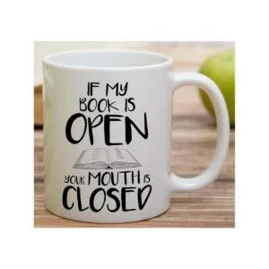 Taza divertida Retreez si mi libro está abierto su boca_4
