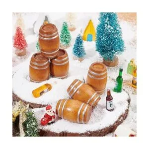 NBEADS 6 piezas de barril de madera en miniatura mini_2