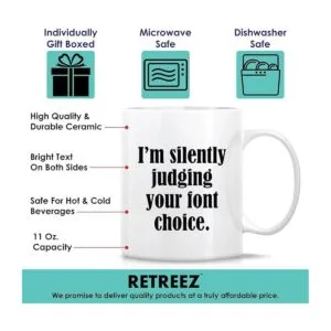 Retreez Taza divertida Soy silenciosamente juzgando tu_3