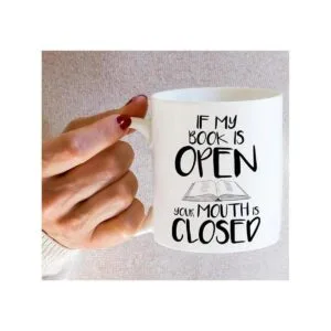 Taza divertida Retreez si mi libro está abierto su boca_6