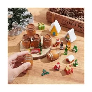 NBEADS 6 piezas de barril de madera en miniatura mini_3