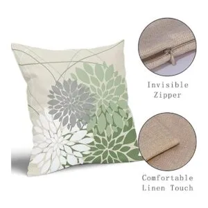 Juego de 2 fundas de almohada de dalia verde salvia de 18_5