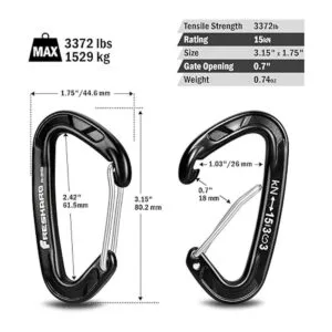 FresKaro 15kn Heavy Duty Wiregate Carabiners for Camping_2
