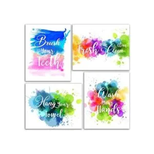 Acuarela decoración de baño impresiones artísticas de_1