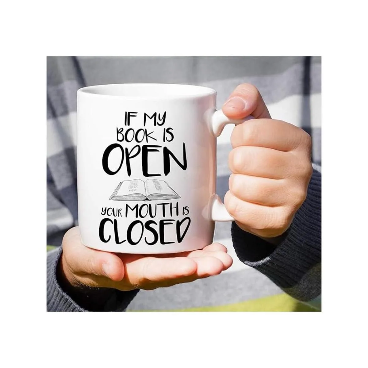 Taza divertida Retreez si mi libro está abierto su boca_5