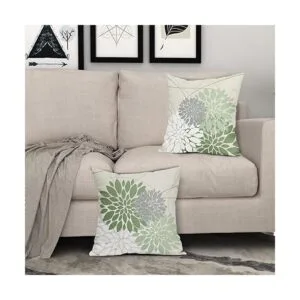 Juego de 2 fundas de almohada de dalia verde salvia de 18_4