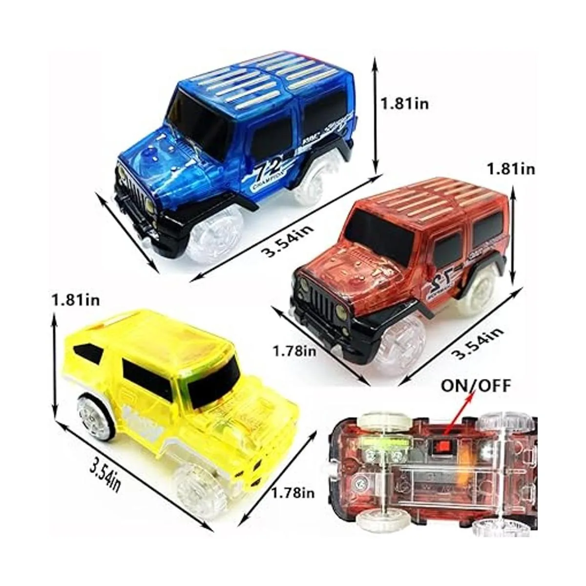 Tracks Cars Replacement with LED Light Glow Car Toys_3