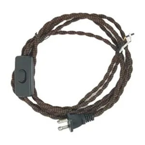 Cable de lámpara eléctrica cubierto de tela de rayón_1