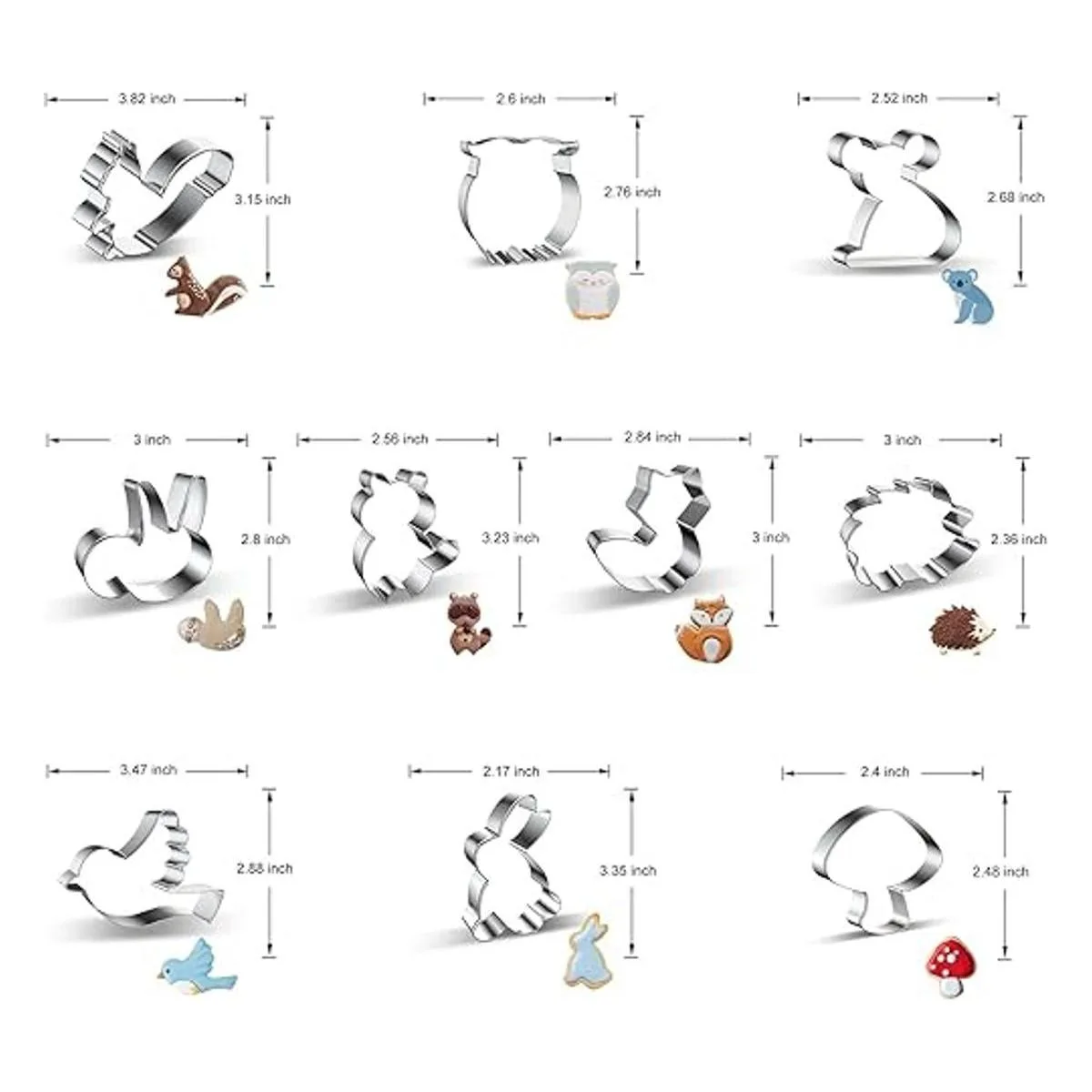 Woodland Juego de cortadores de galletas de animales 10_2