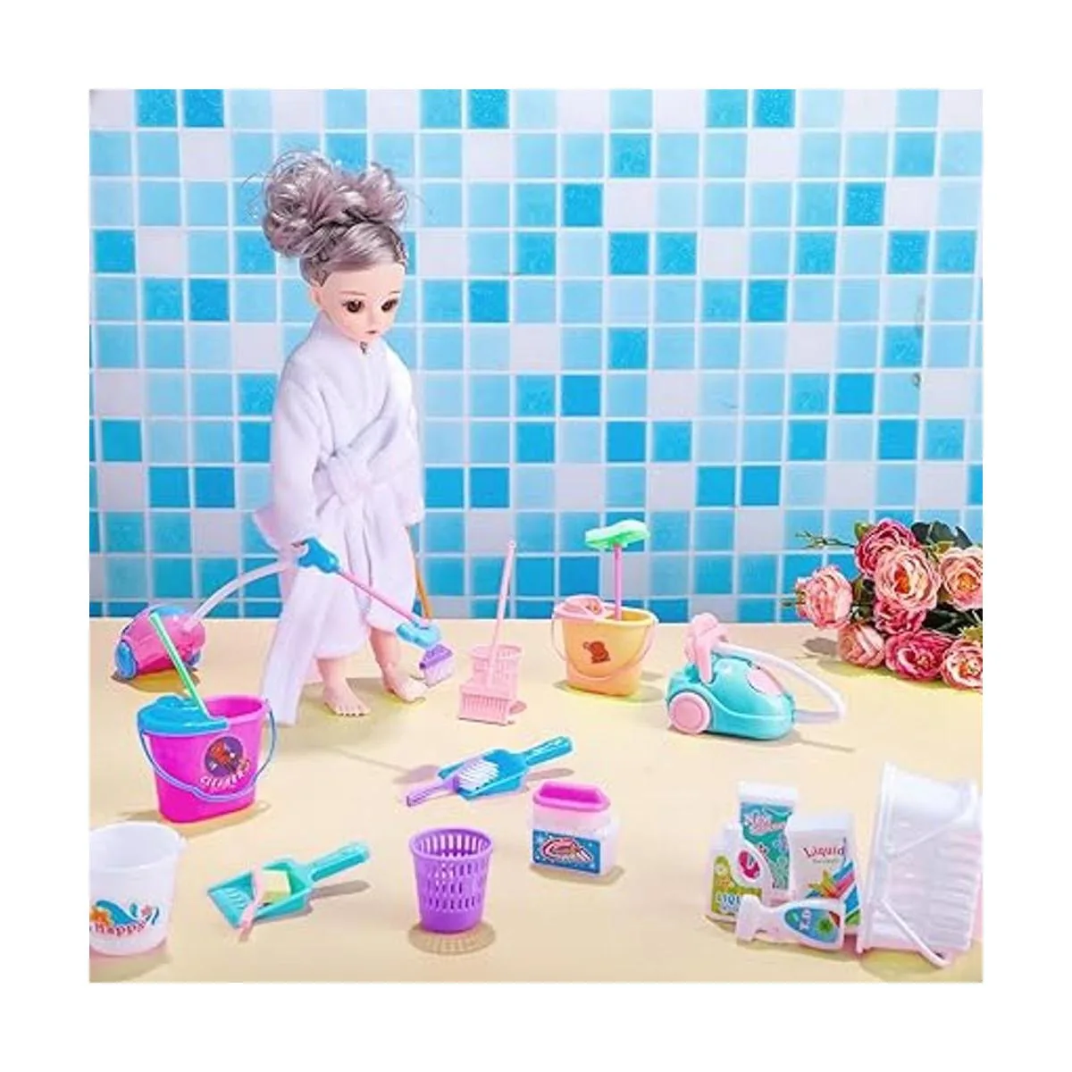 22 piezas de muñeca de cubo en miniatura suministros de_5