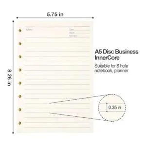 Repuestos de cuaderno con disco para 8 discos de tamaño_3