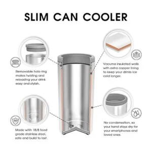 TILUCK Skinny Enfriador de latas para cerveza delgada y_2