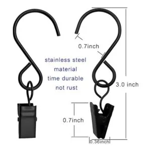 AMZSEVEN Ganchos en S de acero inoxidable 50 clips de_2