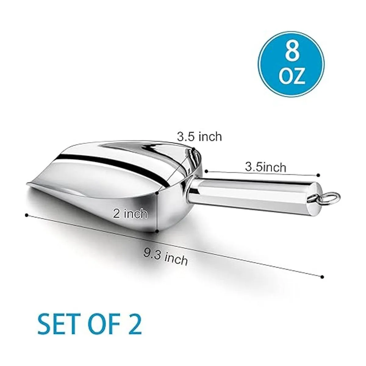 Cucharada de hielo de 6.8 fl oz de acero inoxidable PP_2