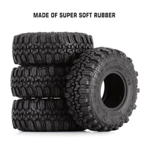 INJORA Neumáticos 1.0 de goma suave para automóvil SCX24_6