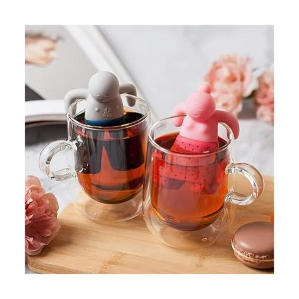 Bonito juego de regalo de infusor de té pareja de té de_3