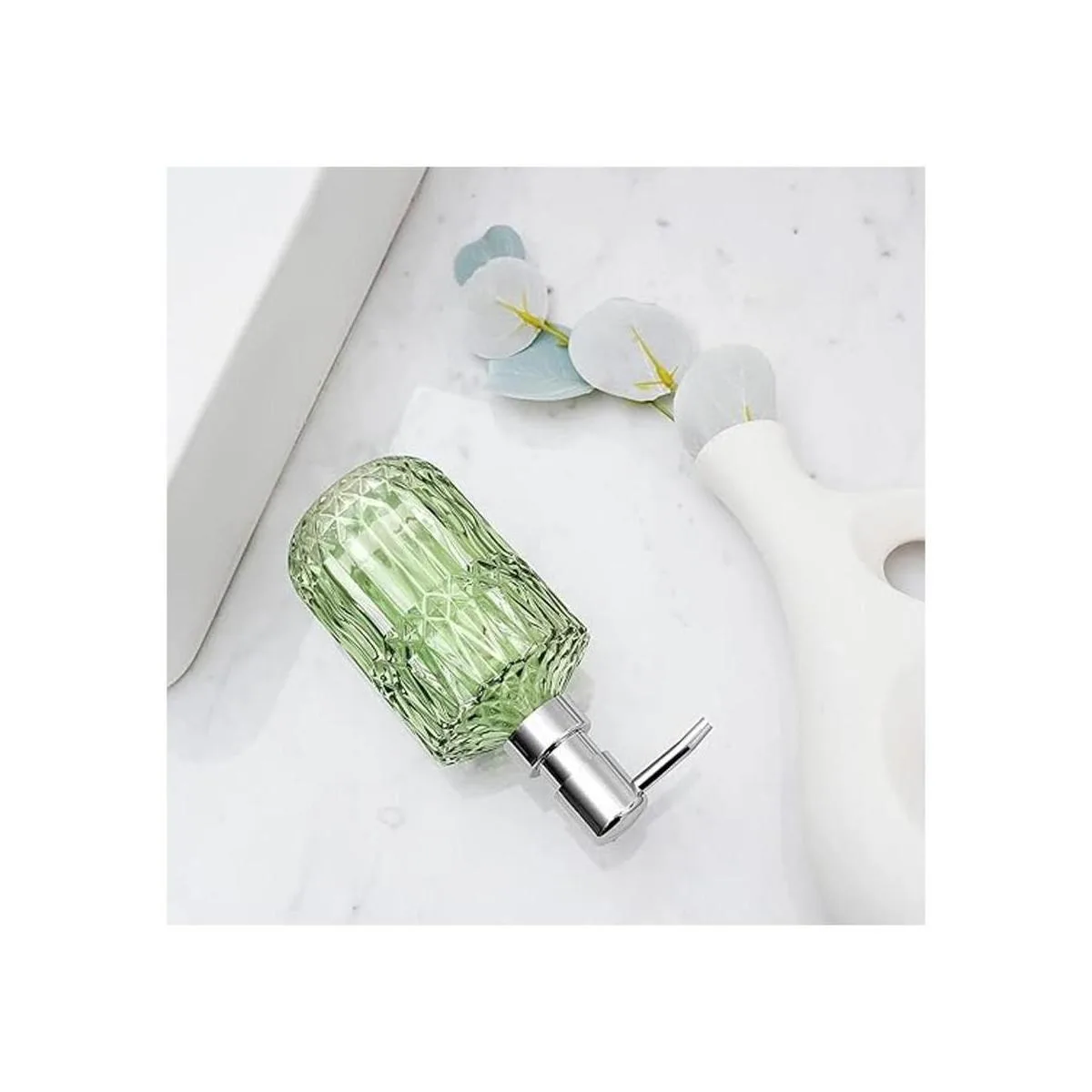 TISUZXCV Diamond Design Dispensador de jabón de vidrio_4