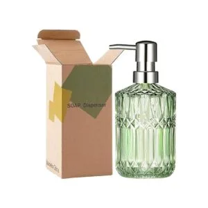 TISUZXCV Diamond Design Dispensador de jabón de vidrio_5