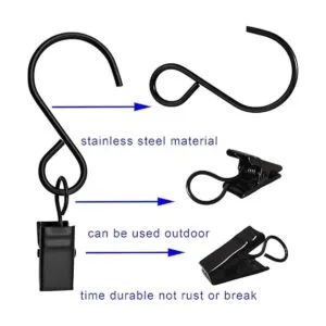 AMZSEVEN Ganchos en S de acero inoxidable 50 clips de_3