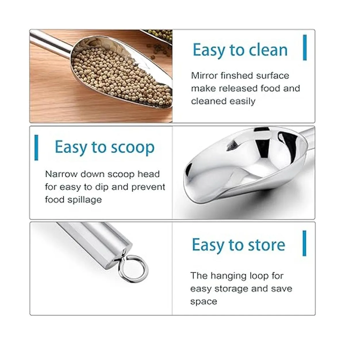 Cucharada de hielo de 6.8 fl oz de acero inoxidable PP_4