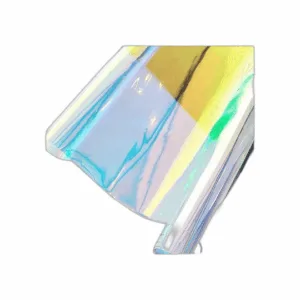 12x53 Inch Iridescent Blue PVC Vinyl Holographic Clear_1